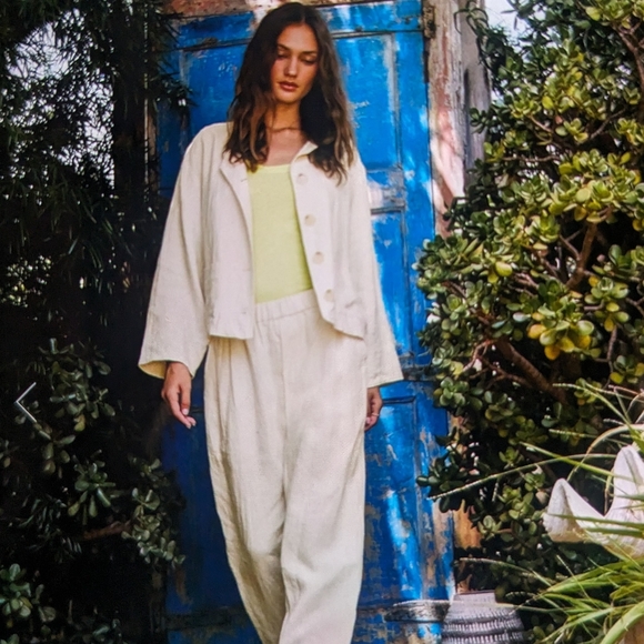 VELVET* By Graham & Spencer, Brielle linen button front long sleeve jacket XL - Picture 16 of 16